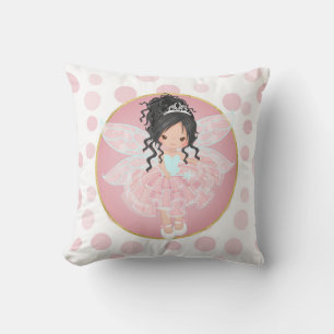 Black Hair Pink Fairy Kissen