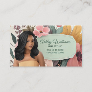Black Hair Stylist Business Cards Visitenkarte