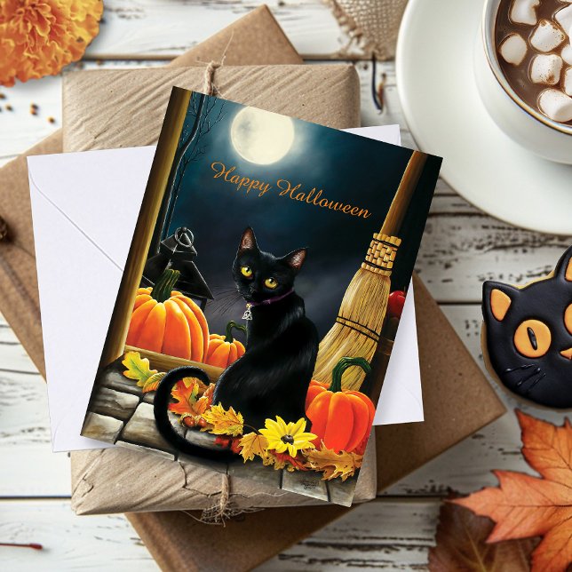 Black Halloween Cat Karte (Von Creator hochgeladen)