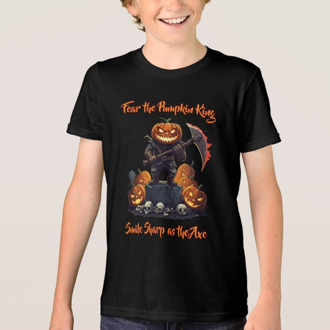 🖤 Black Halloween Kid T-Shirt 🎃 Tri-Blend Shirt (Vorderseite)