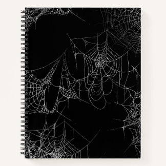 Black Halloween Notebook with Spiderweb Art Notizbuch