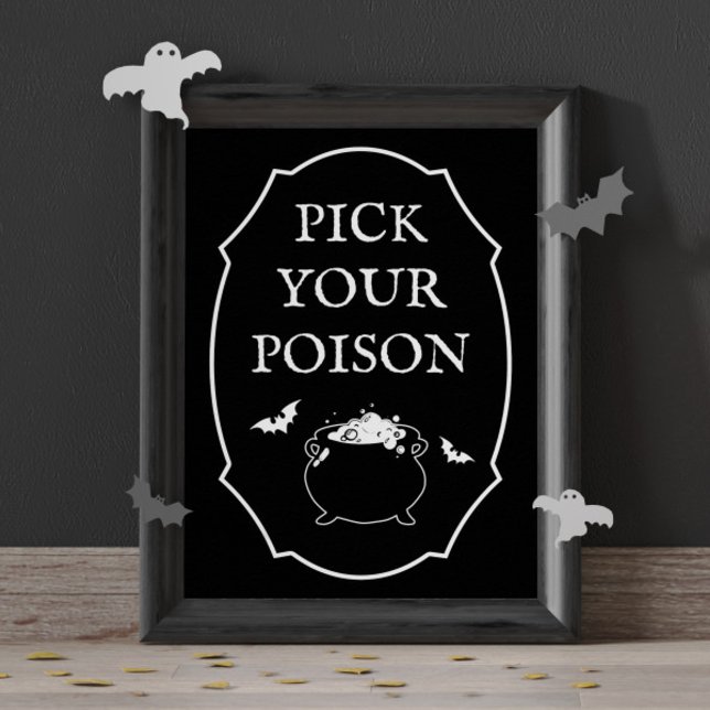 Black Halloween-Party Pick You Poison Poster (Von Creator hochgeladen)