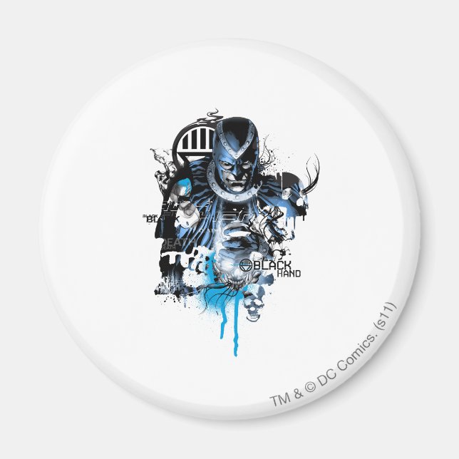 Black Hand - Blue Collage Magnet (Vorne)