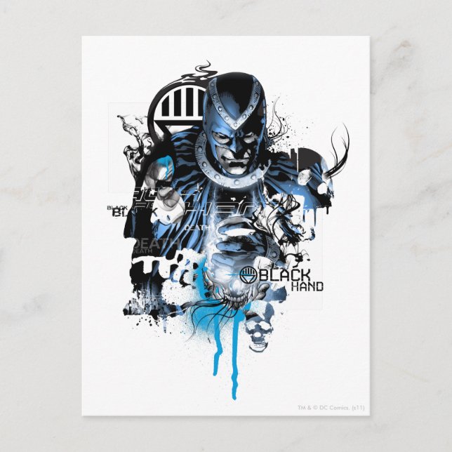 Black Hand - Blue Collage Postkarte (Vorderseite)