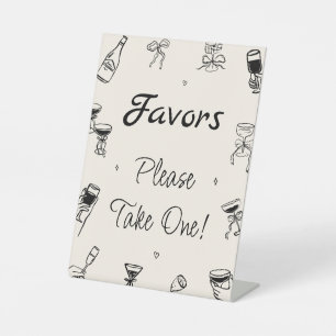 Black Hand Drawn Favor Sockelschild