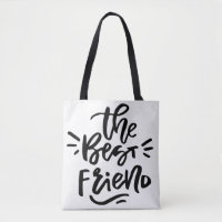 Black Hand Letter Zitat der beste Freund-Tasche