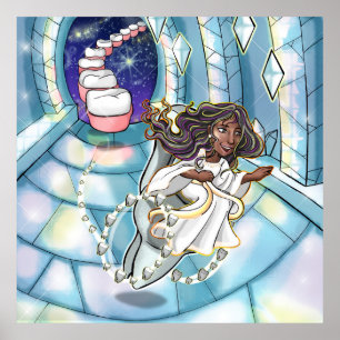 black, handicapped tooth fairy (wheelchaired) poster