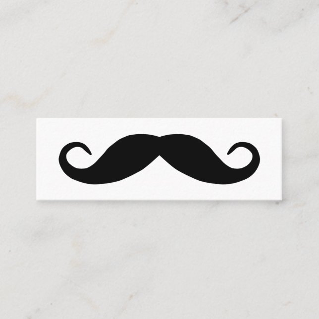 Black Handlebar Mustache Mini Visitenkarte (Vorderseite)