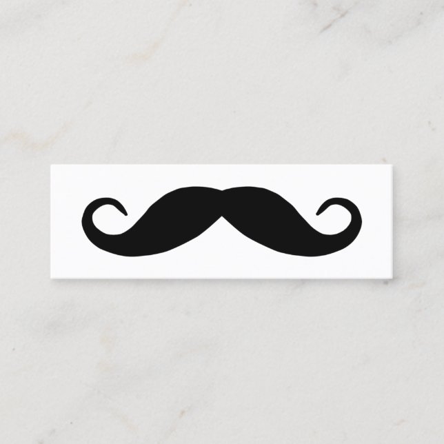 Black Handlebar Mustache Mini Visitenkarte (Vorderseite)