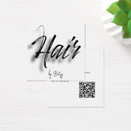 Black Handwriting Hair Stylist Business Card