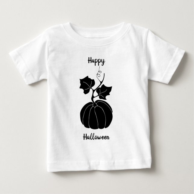 Black Happy Halloween Horror spukhaft Baby T-shirt (Vorderseite)