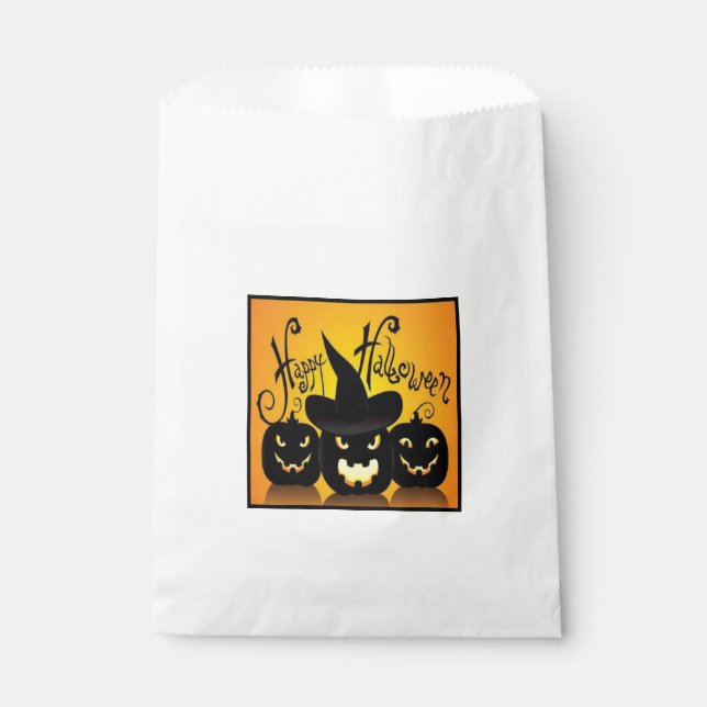 Black Happy Halloween Pumpkins Geschenktütchen (Vorderseite)