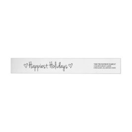 Black Happy Holidays Address Labels