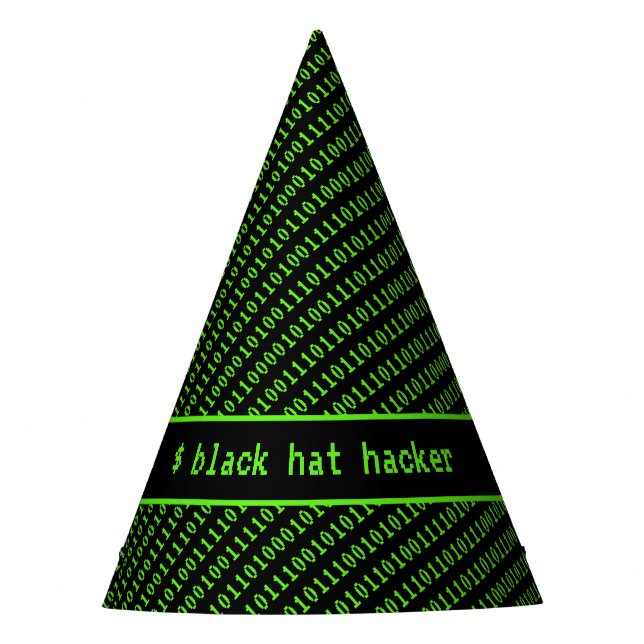 Black Hat Hacker einfachste Halloween-Tech-Kostüm Partyhütchen (Vorderseite)
