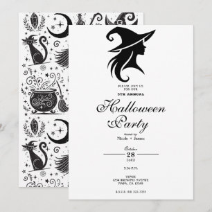 Black Hat Hexe Wicca Hexen Halloween-Party Einladung