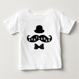 Black Hat Mustache Lässig Baby Boy T - Shirt
