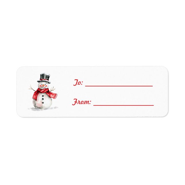 Black Hat Red Scarf Snowman Christmas (Vorne)