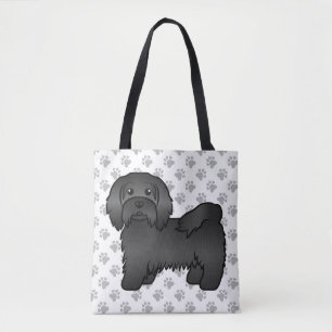 Black Havanese Niedlich Cartoon Dog & Paws