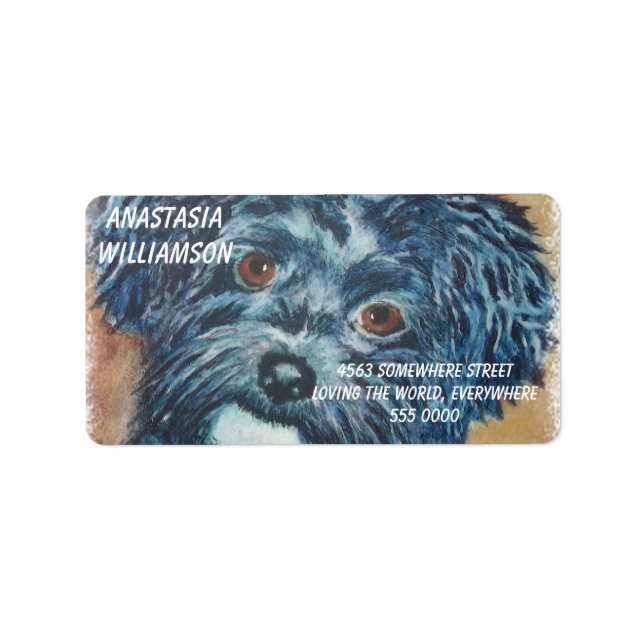 Black Havanese Puppy ADDRESS Adressaufkleber (Vorne)