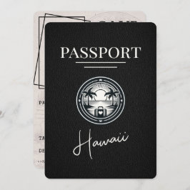 Black Hawaii Passport Save the Date