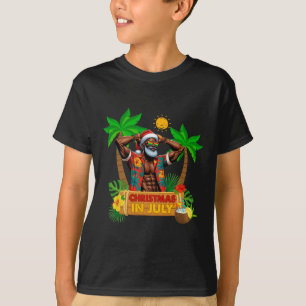 Black Hawaiian Santa Sungles Weihnachten im Juli S T-Shirt