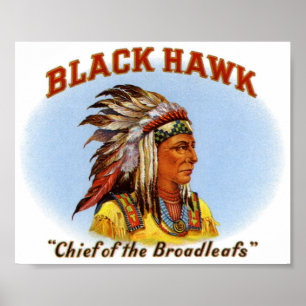 Black Hawk Chef des "Broadleafs Cigar Label" Poster