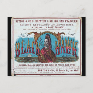 Black Hawk Clipper Segeln Postkarte