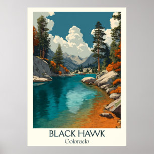 Black Hawk Colorado Vintage Reiseplaner Art Poster