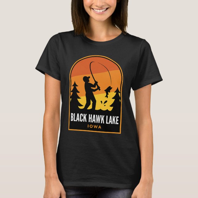 Black Hawk Lake Iowa Fishing T-Shirt (Vorderseite)