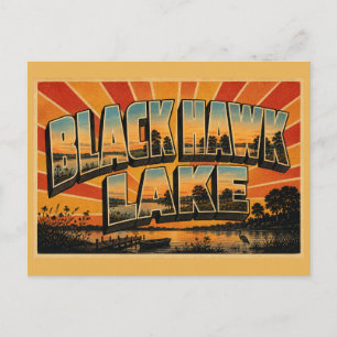 Black Hawk Lake Iowa Gletscherseen-Prärie-Kunst Postkarte