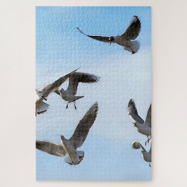 Black Headed Gulls Of The Bosphorus Art Puzzle (Vertikal)