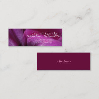 Black Heart 2 Anemone Floral Fotografy Business Mini Visitenkarte