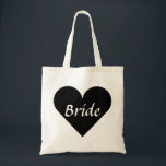 Black Heart Bride Tragetasche<br><div class="desc">Dieser personalisierte Name Monogramm niedliche Vintage Tasche ist die beste Geschenkidee für Braut und Brautmädchen bei Hochzeiten.</div>