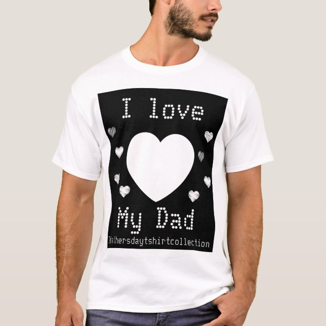 Black Heart Gamer I Liebe mein Vater T-Shirt (Vorderseite)