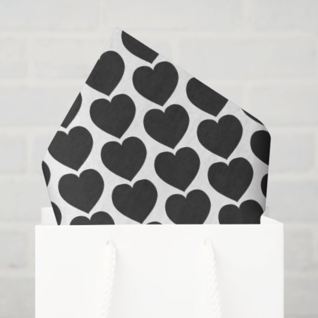 Black Heart Love Notes Grief Seidenpapier (Geschenktüte)