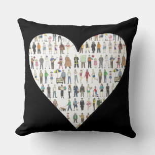 Black Heart NYC New York City People Pillow Kissen