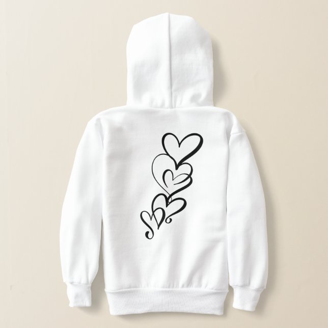 Black Heart Trio Girl's Hoodie (AblageHinten)