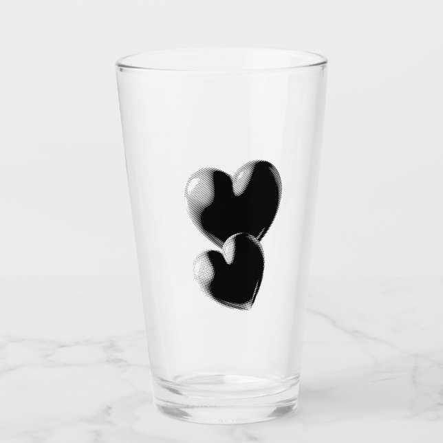 Black Hearts Glass Cup Glas (Vorderseite)