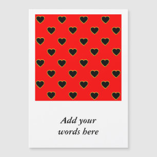 Black Hearts on a Red Background Liebe and Romance Magnetkarte