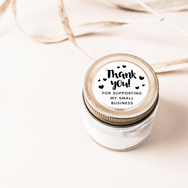 Black Hearts Script danken Ihnen für die Unterstüt Runder Aufkleber (Von Creator hochgeladen)