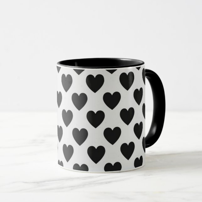 Black Hearts-Tasse Tasse (VorderseiteRechts)