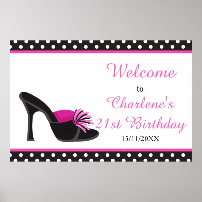 Black Heels Shoes Birthday Party Poster (Vorne)