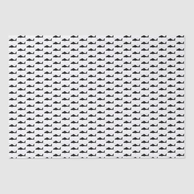 Black Helicopter Birthday Tissue Paper Seidenpapier (Vorderseite)