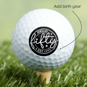 Black Hello 50. Geburtstag Golfball