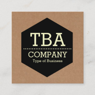 Black Hexagon - Pappe Quadratische Visitenkarte