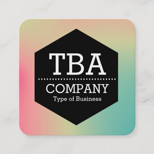 Black Hexagon - Weichgrau Square Business Car Quadratische Visitenkarte (Vorderseite)