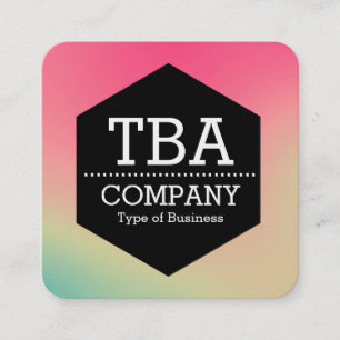 Black Hexagon - Weichgrau Square Business Car Quadratische Visitenkarte