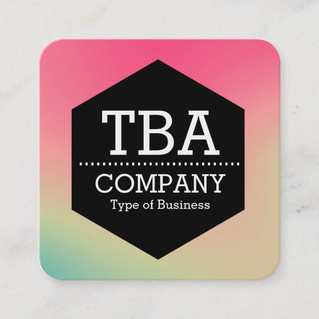 Black Hexagon - Weichgrau Square Business Car Quadratische Visitenkarte (Vorderseite)