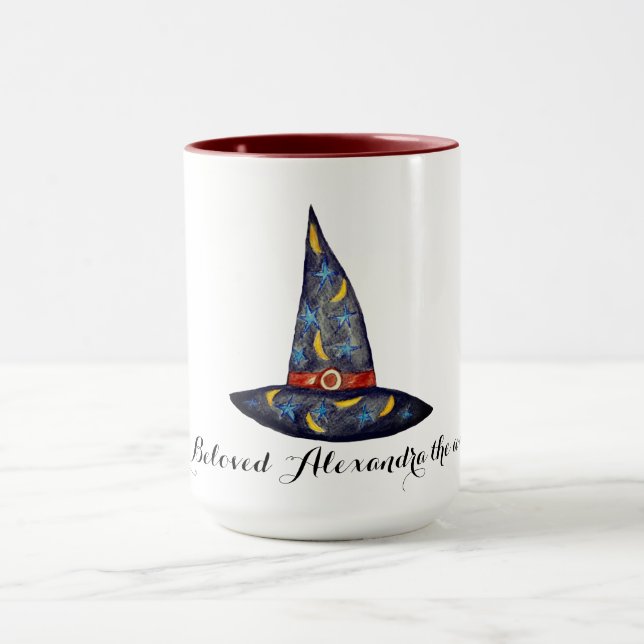 Black-Hexenhut,Stars Halloween-Tasse Tasse (Zentrum)