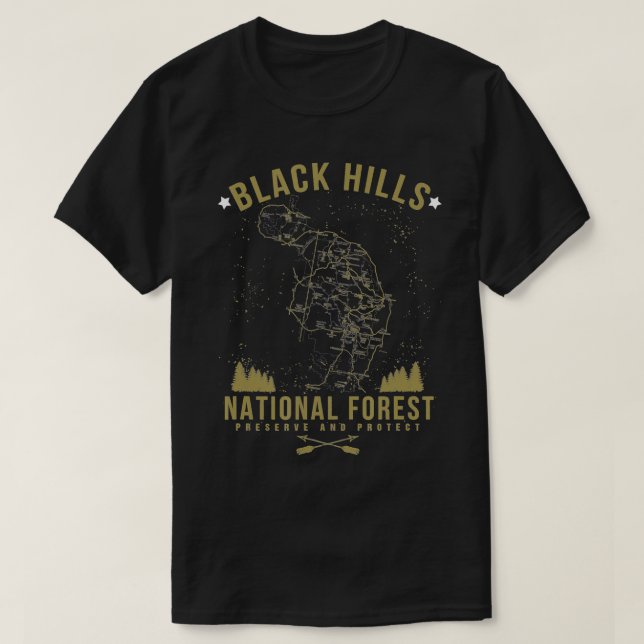 BLACK HILL National Forest South Dakota Wandern ne T-Shirt (Design vorne)